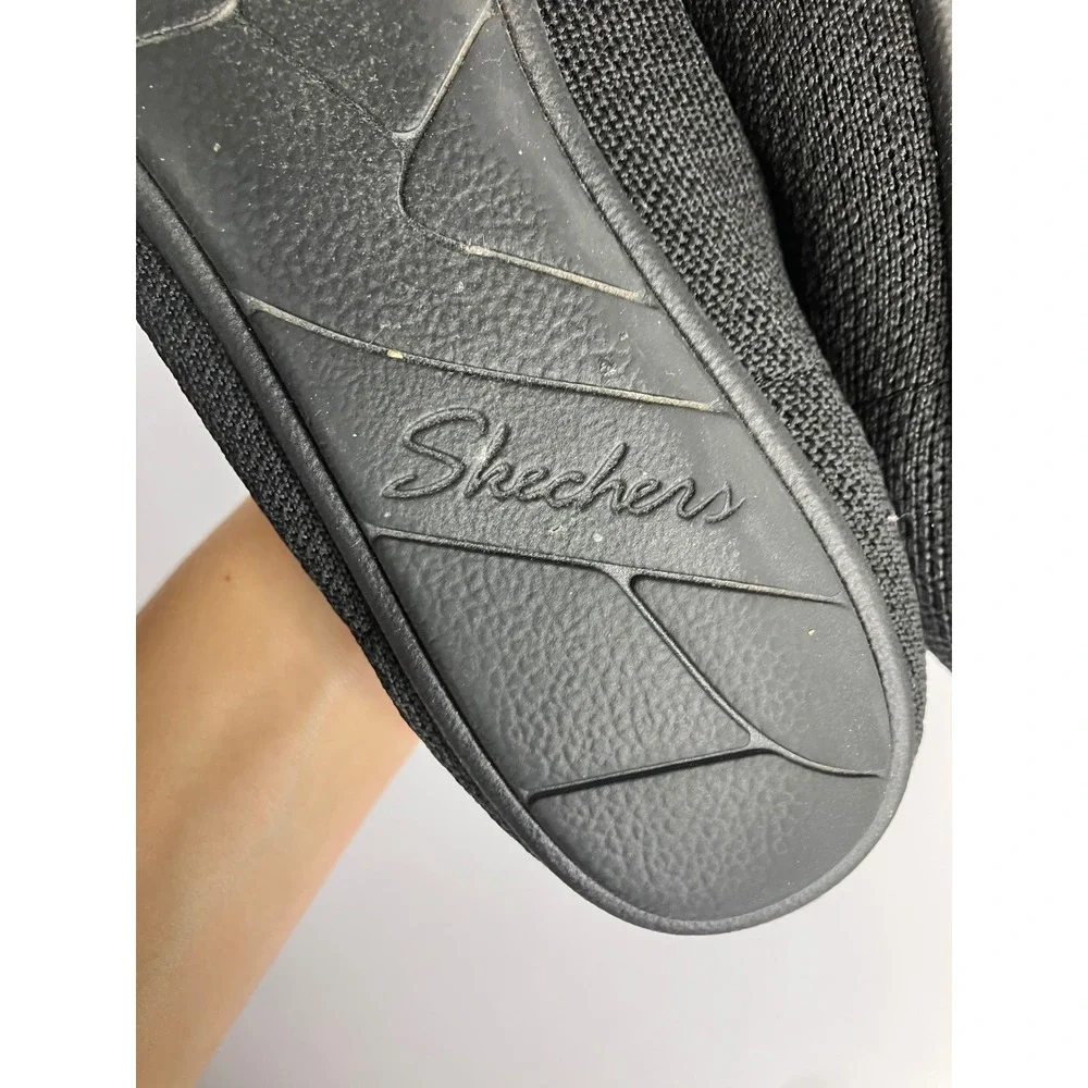 Skechers Cleo 2.0 Love Spell Flats Womens 9 Black Excellent Stretch Fit Knit